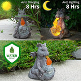 mopha Solar Garden Outdoor Statues Dragon Holding Magic Orb with Solar LED Lights Lawn Décor Dragon Sculpture for Garden Yard Lawn Balcony and Home, for Women