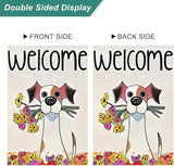 BlissYard Welcome Spring Garden Flag 12x18 Inch Double Sided Cartoon Dog Seasonal Small Flags For Outside Outdoor Decor Yard Farmhouse Holiday Spring Summer Decorations Yard Flags