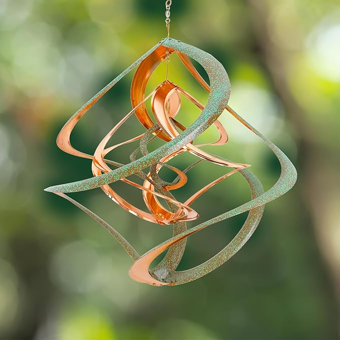 Red Carpet Studios The Original Cosmix Deluxe Helix Wind Spinner, Large 20-Inch, Triple Copper & Patina