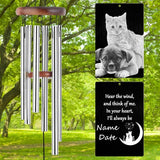 Personalized Wind Chimes Memorial Engraved Gift,Custom Sympathy Wind Chime for Loss of Loved One,Customized Mother Father Dog Pet Family Remembrance Bereavement Gifts