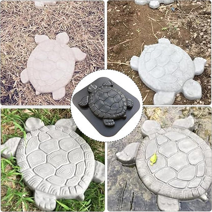 Concrete Molds DIY Unique Turtle Shape Stepping Stone Molds Reusable Personalized Garden Decor Tortoise Pavement Mold for Crafting Statue, Pathway, Stepping Stones
