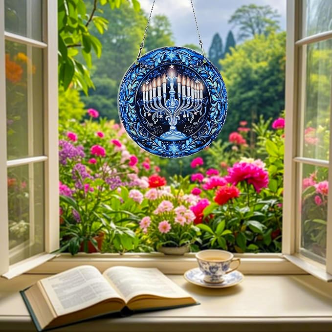 Hanukkah Ornaments Colorful Window Hanging Decorations Home Wall Decor for Indoor Outdoor