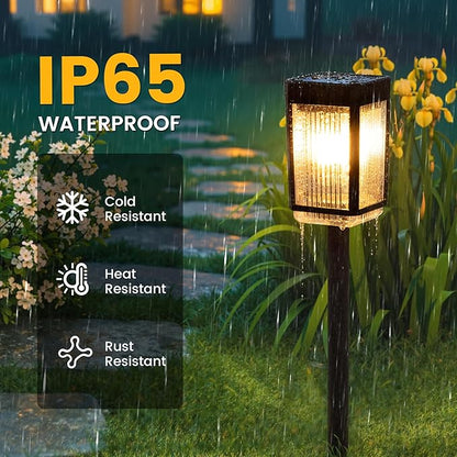 Solar Pathway Lights, 12 Pack Solar Powered Garden Lights Waterproof IP65, Auto On/Off Outdoor Light for Lawn Patio Walkway Driveway Decor Landscape Lighting (Warm White)