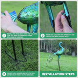 Metal Peacock Statue Yard Decor - Large Iron Peacock 34", Standing Bird Garden Sculptures, Metal Birds Yard Art Outdoor Statues, Outdoor Backyard Decor, Patio, Porch, Lawn Ornament Garden Decoration