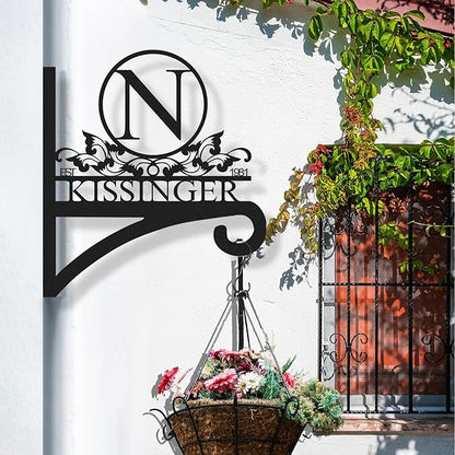 Custom Name Decorative Metal Wall Hook Indoor and Outdoor | Personalized Wall Mounted Hanging Plant Hooks for Plant Lovers | Customizable Wind Chimes Hangers | Home Decor Gift for Mom Grandma