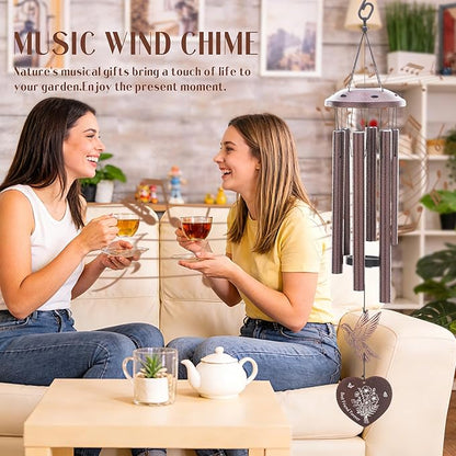 Bestie Gifts for Women - Friendship Wind Chimes Outside Metal Hummingbird Windchimes Indoor Outdoor Garden Yard Porch Hanging Decor Graduation Birthday Sisterhood Gift for Best Friends