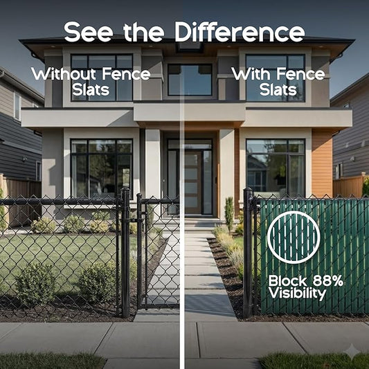 Chain Link Fence Privacy Blade Slates with Bottom Lock 5x10 Ft Green for Gardening, Privacy, Outdoor Wall, Balcony, Patio, Yard, Safety Fence Screen Cover for Dog, Cat, Pet Hedge Slats