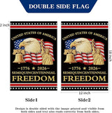 250th Anniversary America Garden Flag, 250 Anniversary USA Flag Patriotic Banner 250 Years of Freedom Yard Sign 4th of July Double-Sided Waterproof 1776-2026 Commemorative Flag 12x18 Inch