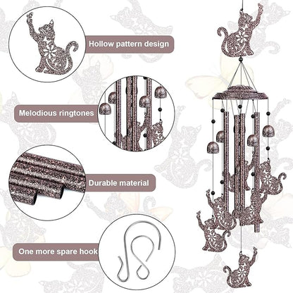 YHmall Wind Chimes for Outside, 35" Memorial Windchimes Outdoors Cat Gifts for Women, Mom, Patio Porch Garden Decor