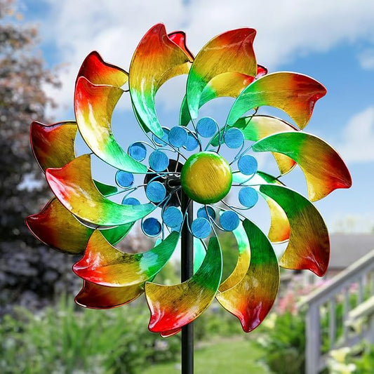 Lariander Wind Spinner - Metal Large Wind Spinners Outdoor - Windmill for Yard and Garden, Gift for Family, Friends, Garden Lovers(74'' x 22'')