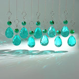 H&D HYALINE & DORA 3Inch Crystal Suncatcher Bauhinia Prisms Pendants 10Pcs Chandelier Crystals Replacement Hanging Sun Catcher Beads for DIY Arts Crafts Decor (Cyan Blue)