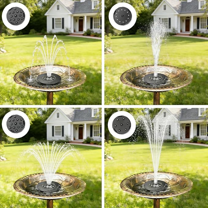 Solar Bird Bath Fountain, Free Standing Floating Solar Powered Water Fountain Pump for Bird Bath, Garden, Pond, Pool, Outdoor