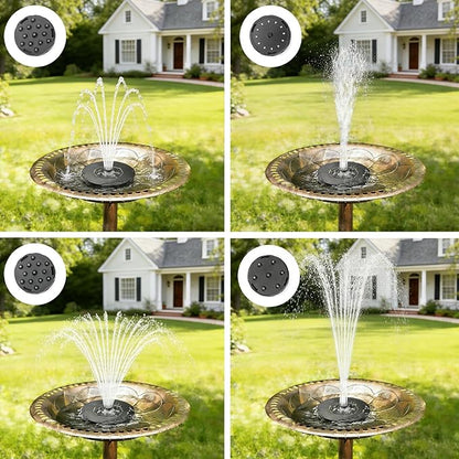 Solar Bird Bath Fountain, Free Standing Floating Solar Powered Water Fountain Pump for Bird Bath, Garden, Pond, Pool, Outdoor