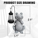 Frog Solar Garden Statues,Resin Frog Figurine Decorations with Solar Lights Lantern, Outdoor Figurines Lawn Garden Statue Decor Art for Lawn,Yard,Balcony Ornament,Gift for Home Mom.