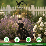 2 Pack Metal Beagle Dog and Cat Garden Stakes with Solar Lights Outdoor Decorative,Womens Gifts Unique,Garden Silhouette Animal Decor