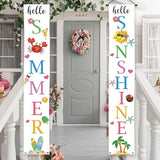 Lofaris Hello Summer Porch Sign Banner Hello Sunshine Party Decorations Beach Hanging Flag Summer Vacation Holiday Party Decor Yard Front Door Supplies