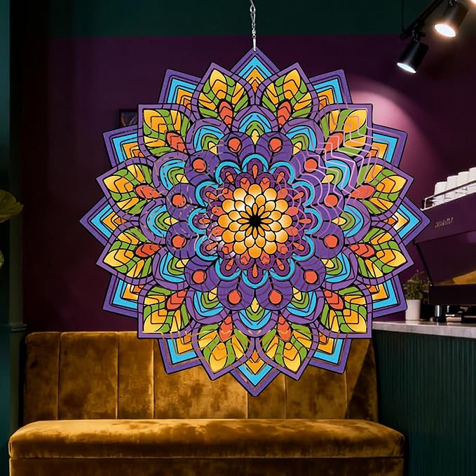 Mandala Gifts for Mom, Moms Wind Spinners, Mother's Day Best Gift for Mom, Mother Birthday Gift from Daughter Son, Love Reminder Gifts for Mother's Day, Garden Decor Gifts for Outside, Patio, 12in