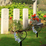 HPMAISON 11 inch Metal Wife Memorial Stake Grave Decorations for Cemetery Gravesite Sympathy Markers Waterproof Memorial Gifts for Loss of Wife Tombstones Plaque Outdoors Lawn Yard Decor