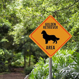 Golden Retriever Crossing Sign Caution Golden RetrieverDog Xing Sign Street Sign Wildlife Novelty Road Fence Wall Decor Warning Metal Tin Sign For Indoor Outdoor 15x15in