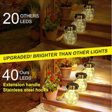 Solar Lantern Outdoor, 2 Pack Hanging Solar Lights Outdoor Waterproof, Upgraded 60 LED Lanterns Decorative Outdoor Garden Decor for Yard Pathway Patio Christmas Halloween, Warm White, ‎LD01