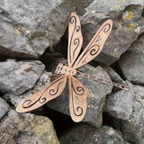 2 Pack Rusty Dragonfly Garden Decor, Metal Dragonfly Outdoor Yard Decor, Colorable Dragonflies Outdoor Statues Ornaments - Garden Sculptures and Yard Art, Fence Decorations Outdoor