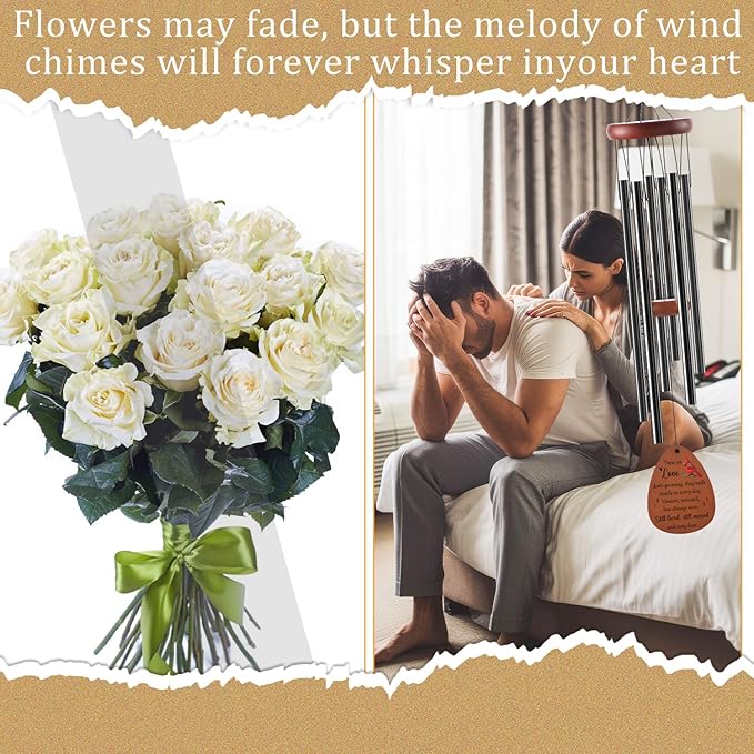 Cardinal Memorial Wind Chimes Gifts - Memorial Wind Chimes for Loss Loved One Loss Mom Dad Grandma Sisters Sympathy Bereavement Condolence Remembrance Funeral Gifts