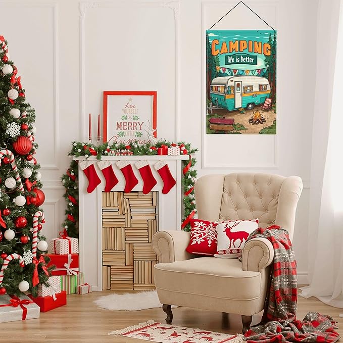 Camping Garden Flag Seasonal Double Sided 12 x 18 Inch Small Yard Flag for Indoor Outdoor Decor Holiday All Seasons