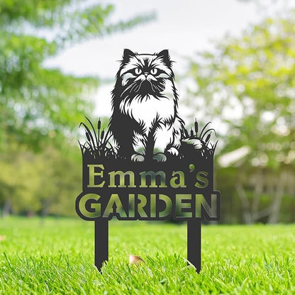Personalized Cute Cat Kitten Metal Garden Sign,Custom Yard Sign With Stake,Outdoor Garden Décor,Pet Cat Lawn Garden Decorated Statue,Cat Sympathy Yard Metal Sign,Cat Lover Gifts Kailyard Plaque.
