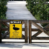 snowsun Beware Guard Duck on Duty Funny Metal Signs Vintage Tin Sign for Home Yard Farm Street Fence Wall Decoration 8×12 Inches