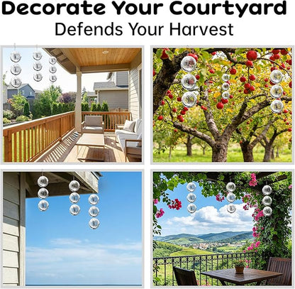 18 Pcs Stainless Steel 3D Circle Wind Spinners with Reflective Discs – Garden Decor for Yard, Patio, Windows, Trees & Outdoor Spaces