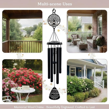 Personalized Memorial Wind Chimes for Loss of Loved One Sympathy Gift in Memory Windchimes Outdoors Bereavement Gifts Remembrance Gift for Loss of Mom Dad (Memorial 2)