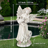 Solar Angel Statue for Outdoor Garden Decor, 10.6 INCH Outside Angel Sprinkles Water Sculptures Ornaments for Balcony, Garden, Patio, Yard, Lawn, Birthday Gifts for Women Mom Grandma