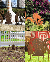 Octopus Garden Sculpture, Octopus Silhouette Artistic Metal Garden Sculpture Squid Garden Figurine Ornaments for Lawn Yard Outdoor Backyard Statue Decorations (50CM)