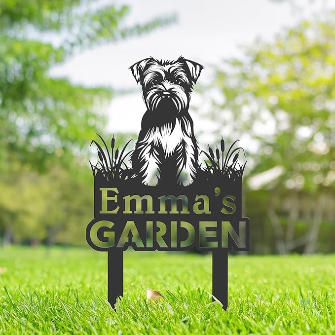 Custom Yorkshire Terrier Dog Metal Garden Sign,Custom Yard Sign With Stake,Outdoor Garden Décor,Pet Cat Lawn Garden Decorated Statue,Cat Sympathy Yard Metal Sign,Cat Lover Gifts Kailyard Plaque.