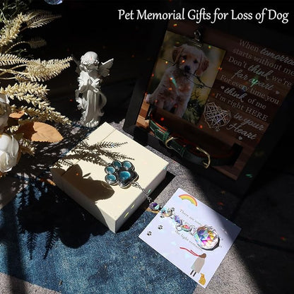 Dog Memorial Gifts for Loss of Dog, K9 Crystal Suncatcher Rainbow Maker Window Hanging Ornament for Pet Loss Sympathy Gift, Car Hanging Decoration, pet Christmas Ornament
