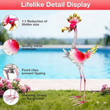 Vibrant Metal Flamingo Decor - Large Metal Yard Art - Outdoor Decoration Garden Statues - Standing Pink Flamingo for Yard, Elegant Flamingos Garden Sculpture & Gift for Women