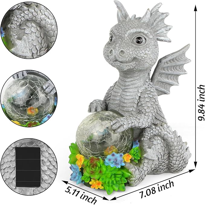 Solar Garden Outdoor Statues,Lawn Decor Outdoor Statue for Patio, Balcony, Yard Ornament,Unique Gifts for Mom Grandma