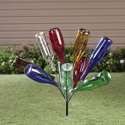 Miles Kimball Lawn and Garden Metal Wine Bottle Holder, Crafted with 100% Metal, Holds Up to 10 Bottles, Outdoor Décor/Garden Décor – Measures 24” High