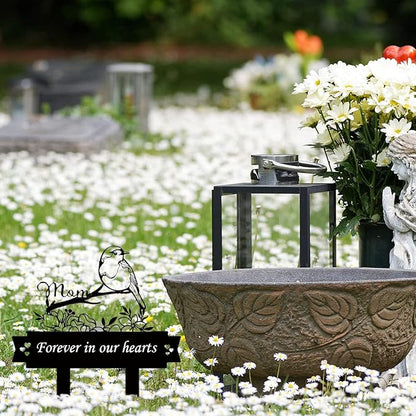 Grave Decorations for Cemetery Metal Memorial Grave Plaque Stake Markers Sympathy Waterproof Cemetery Decor for Dad Mom Dog Cat Outdoors Garden Personalized (Type C)