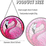 Flamingo Stained Glass Window Hanging 7.87inch Bird Light Sun Catcher Gifts for Women Wall Decor Handmade Flamingo SunCatcher Decoration for Garden Home Decor