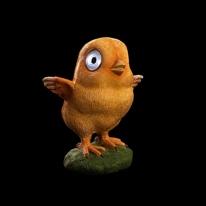 Blazin Solar Garden Baby Chick Decoration | Outdoor Yard Decor - Lawn Ornaments | Solar Decorative Lights for Patio, Balcony, Deck | Weather Resistant - LED | Housewarming Gift | Auto On/Off