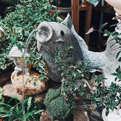Goldfish Shape Pond spitters for Small Ponds, Fish Tank Automatic Circulation Water Landscaping Ornaments, Pool Fountains for Above Ground Pools, Garden Decor for Koi Pond(Gray,24 * 17 * 27cm)