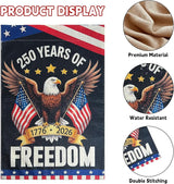 250 Anniversary USA Garden Flags, 250 Year American Anniversary Yard Flags 12x18 Inch Double Sided, Patriotic with Eagle Design Flag 250th Anniversary Decorations for Porch Patio Lawn Garden Decor