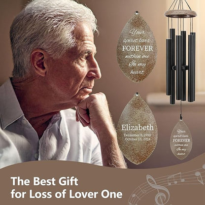 ASTARIN Personalized 35" Wind Chimes for Loss of Loved One, Memorial Wind Chimes for in Memory of Mom Dad, Sympathy Gifts for Loss, Metal Windchime Outdoor, Produced in USA