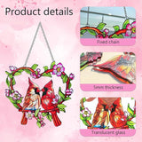 Stained Glass Window Hanging Cardinal Suncatcher, Red Cardinal Gifts for Women, velaboll 10 inch Cardinal Decor for Home Decor, Garden, Patio, Gift for Nature and Bird Lovers