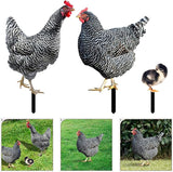 HANABASS 3pcs Acrylic Hen Chick Yard Arts Decorative Chicken Realistic Shaped Yard Lawn Stakes Garden Decorative Stakes