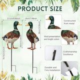 2 Pcs Metal Duck Yard Stakes 31" Duck Yard Art Waterproof Garden Stakes, Colorful Animal Sign for Porch Lawn, Gifts for Ducks Lover