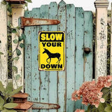Funny Slow Down Signs for Neighborhoods - Vintage Slow Your Donkey Down Metal Tin Signs Warning Yard Decor Road Drive Slow Sign 8x12 Inch