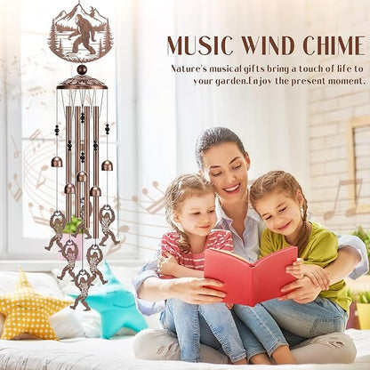 Bigfoot Gifts Wind Chimes - Metal Windchime Sasquatch Yard Decor for Garden Backyard Patio Balcony Indoor Outdoor Art Hanging Decoration Christmas Birthday Gift for Women Mom Grandma Friend