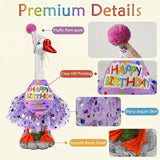 Large Porch Goose Outfits Set Decor - 20" Porch Goose Statue with Birthday Costume Gift for Mom Girl Boy ,Indoor or Outdoor Decorative Figurine for Garden Patio Lawn Entryway Accent,Housewarming Gifts